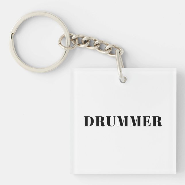 Drummer square key ring (Front)