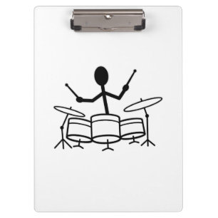 Drummer Stick Figure Clipboard
