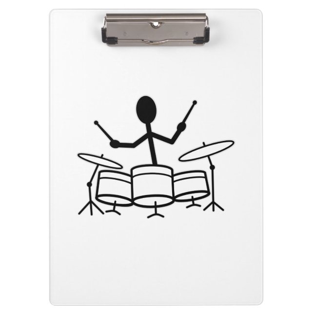 Drummer Stick Figure Clipboard (Front)