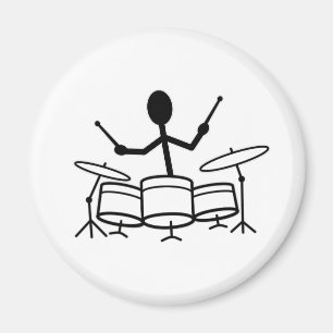 Drummer Stick Figure Magnet