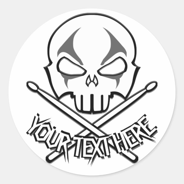 Drummer Stickers Personalised Rock & Roll Stickers (Front)