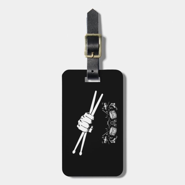 Drummer Sticks Legend Drumming Dad Gift Luggage Tag (Front Vertical)
