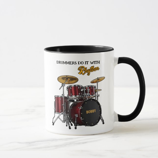 Drummers do it with Rhythm (customisable) Mug (Right)