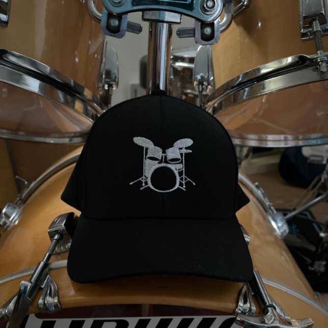 Drummers drum player’s Embroidered Hat (Now I can take my kit everywhere I go!)