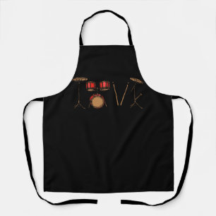 Drummers Drumming Drum Love Drums Marching Band Mu Apron