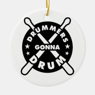 Drummers Gonna Drum Ceramic Tree Decoration