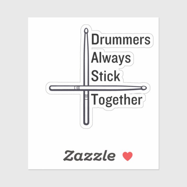 Drummers stick together sticker (Sheet)