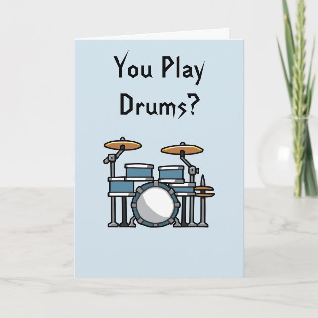 Drumming Birthday Card (Front)