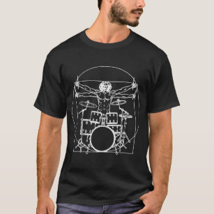 Drumming Da Vinci Vitruvian Man Mens Funny Drummer T-Shirt