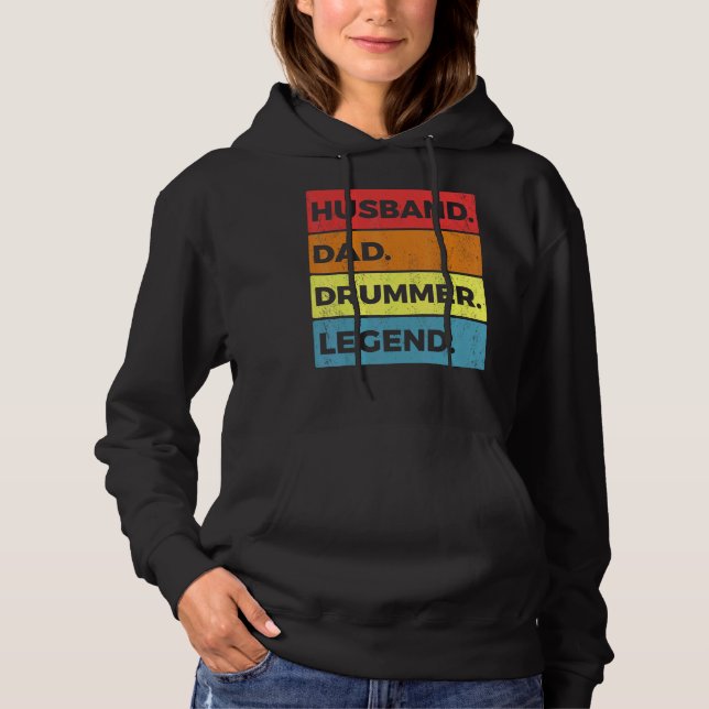 Drumming Drum Set Husband Dad For Drummer And Perc Hoodie (Front)