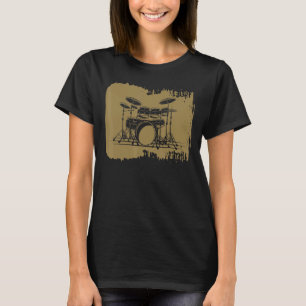 Drumming Drum Set Vintage For Drummer And Percussi T-Shirt