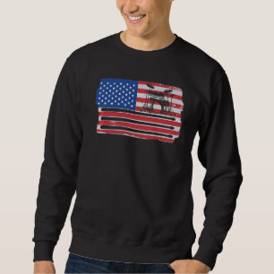 Drumming Drum Sticks Usa Flag For Drummer And Perc Sweatshirt