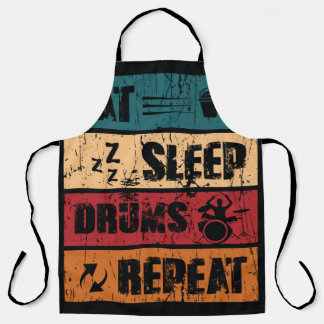 Drumming passion: t-shirt design illustration. apron