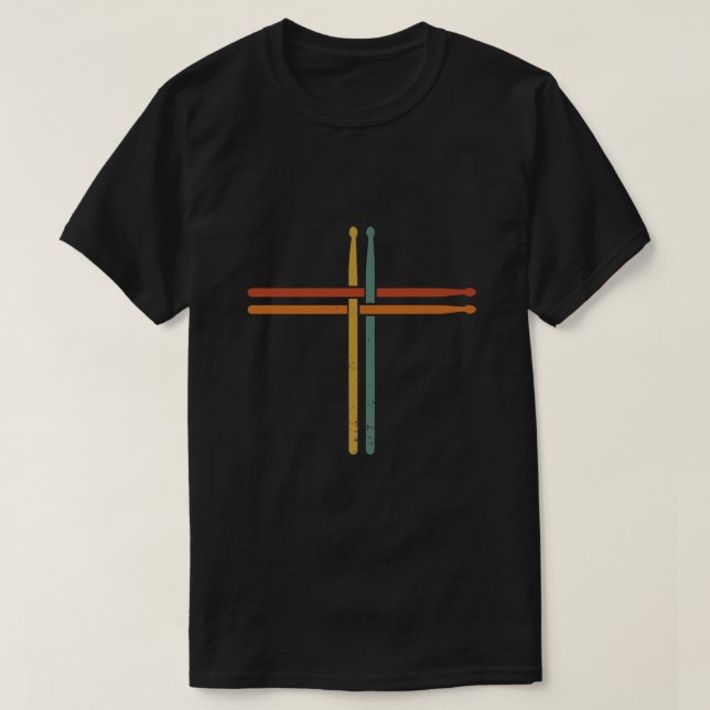 Drumming Percussion Jesus Christian Drummer Drum S T-Shirt (Design Front)