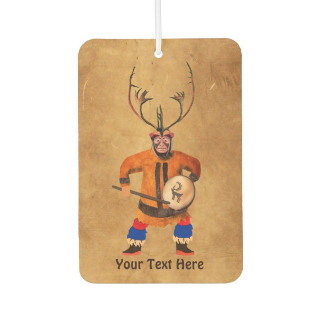 Drumming Shaman Car Air Freshener (Front)
