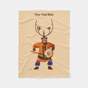 Drumming Shaman Fleece Blanket