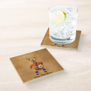 Drumming Shaman Glass Coaster