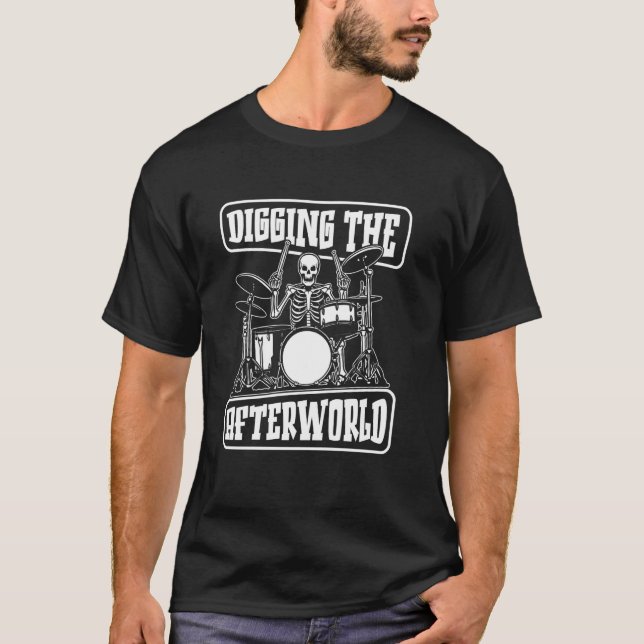 Drumming Skeleton - Drums Drumsticks Percussion Dr T-Shirt (Front)