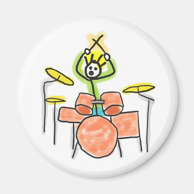 Drumming Stickman Magnet (Front)