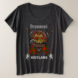 Drummond Clan Badge w/Swords Plus Size T-Shirt