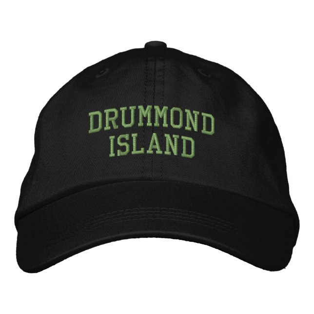 Drummond Island Michigan Embroidered Baseball Hat (Front)