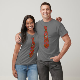 Drummond Scottish Clan Badge & Tartan Necktie T-Shirt