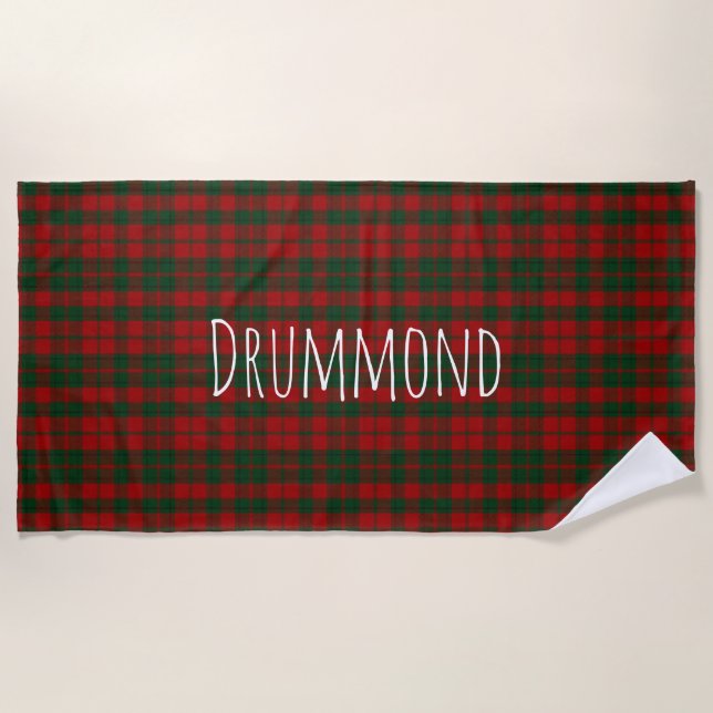 Drummond Tartan Plaid Beach Towel (Front)