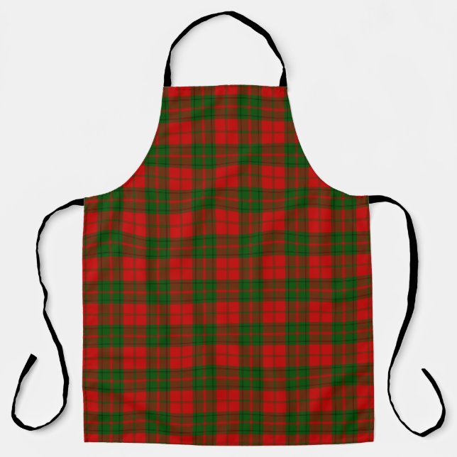 Drummond tartan red green plaid apron (Front)