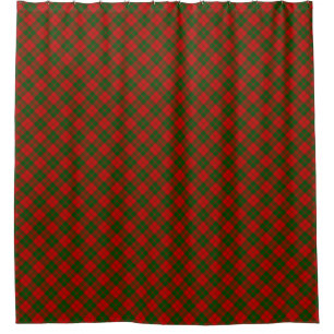Drummond tartan red green plaid shower curtain