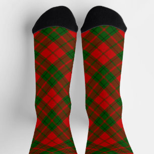 Drummond tartan red green plaid socks
