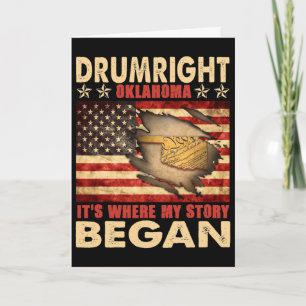 Drumright Oklahoma Usa Flag 4th Of July Card