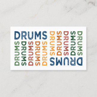 Drums Colourful Business Card