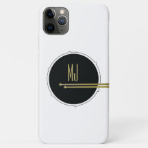 Drums Cool Modern Black and White Initial Monogram