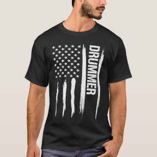 Drums Drummer American Flag Sayings T-Shirt