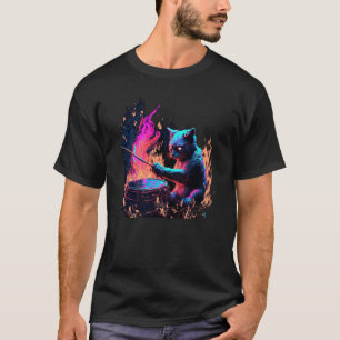 Drums Drummmer Cat  3 T-Shirt