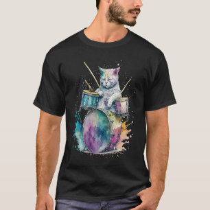 Drums Drummmer Cat  4 T-Shirt
