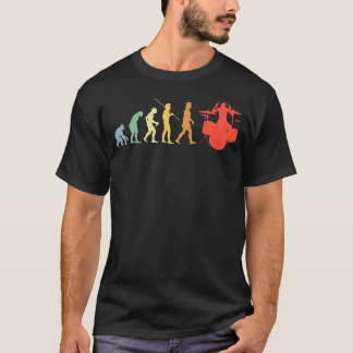 Drums Evolution Retro Music Drummer T-Shirt