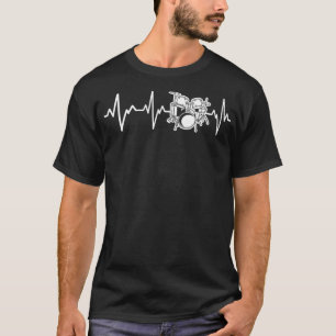 Drums Heartbeat Gift Drum Set Instrument Drummer T-Shirt