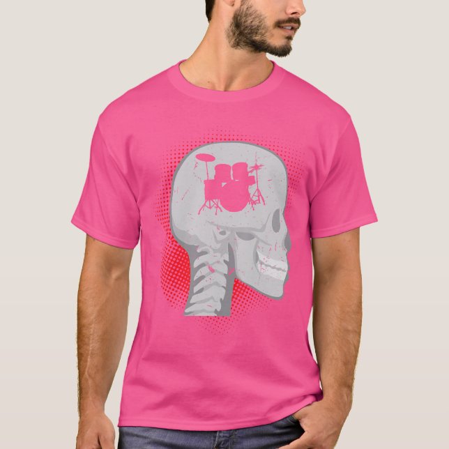 Drums In The Head Drummer T-Shirt (Front)