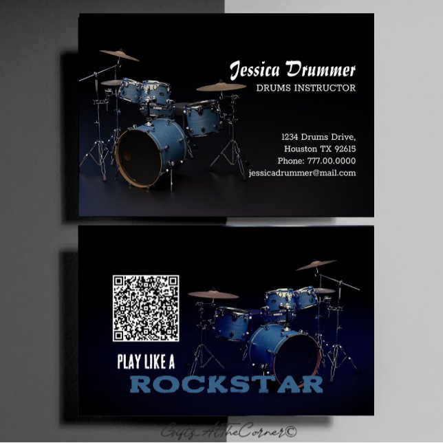 Drums Instructor Business Card (Creator Uploaded)