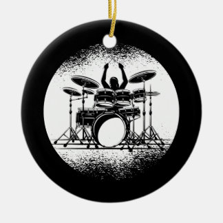 Drums Men Women Drum Kit Music Gift Ceramic Tree Decoration