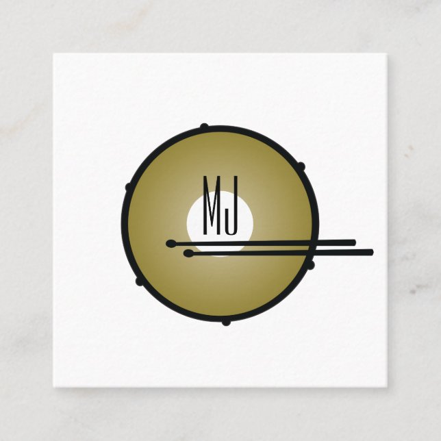 Drums Monogrammed | Drummer Business Card (Front)