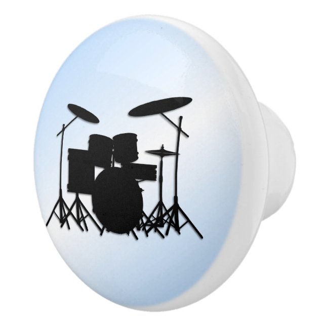 Drums Music Design Blue Ceramic Knob (Right)