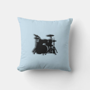 Drums Music Design Blue Cushion