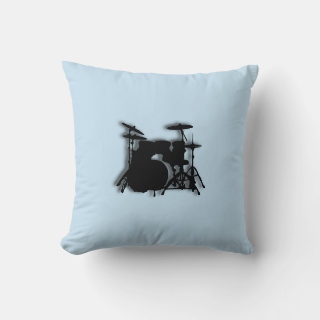 Drums Music Design Blue Cushion (Front)
