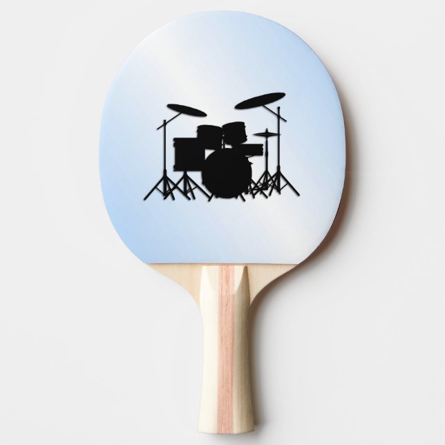 Drums Music Design Blue Ping Pong Paddle (Front)