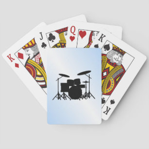 Drums Music Design Blue Playing Cards