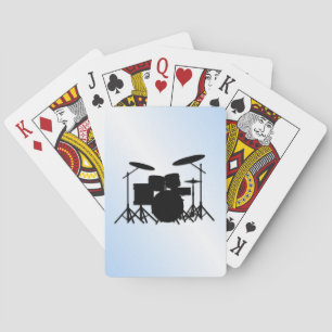 Drums Music Design Blue Playing Cards
