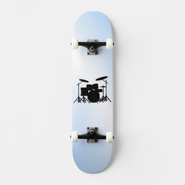 Drums Music Design Blue Skateboard (Front)