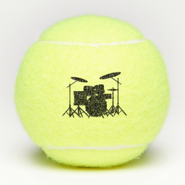 Drums Music Design Blue Tennis Balls (Front)